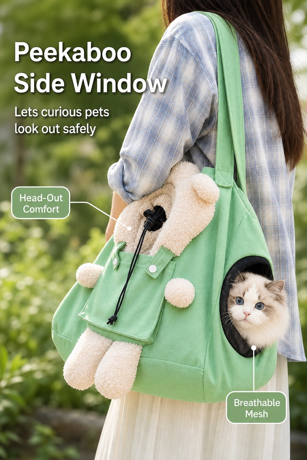 Hands-Free Pet Sling Carrier Bag for Cats & Small Dogs